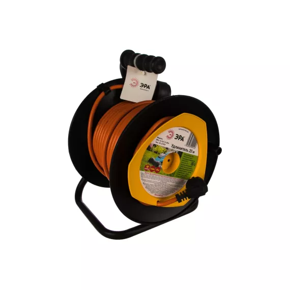 Силовой удлинитель ЭРА RPx1e3x1.5-20m, на пластиковой катушке, с заземлением, 20м, 1 гнездо, ПВС 3х1.5 Б0046837, изображение 2