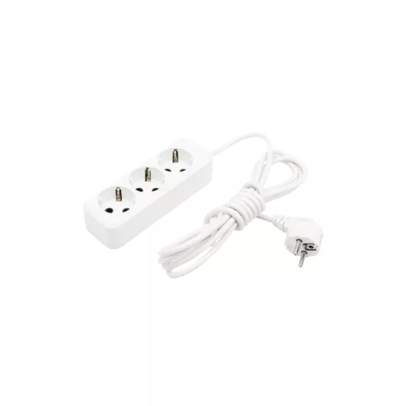 Удлинитель REXANT 3 гнезда, 3 м, 3х1.0 мм2, с/з, белый Россия 11-8734