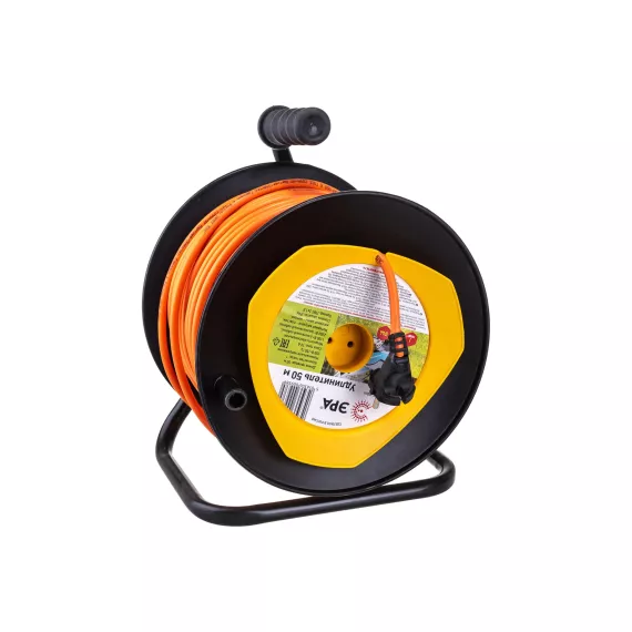 Силовой удлинитель ЭРА RPx-1-2x1.5-50m на пластиковой катушке, без заземления, 1 гнездо, 50 метров, ПВС 2x1.5, 2/36 Б0046835, изображение 2