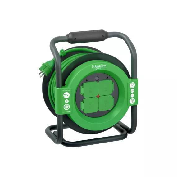 Катушечный удлинитель Schneider Electric Thorsman 4 розетки 25м 3х2.5 IP44 IMT33148