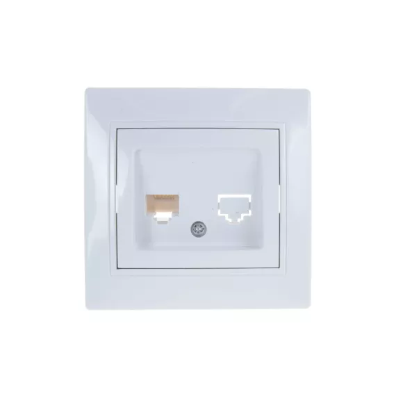 Информационная розетка Intro 1Э30301 RJ45, СУ, б.л., Plano, белый Б0038835, изображение 2