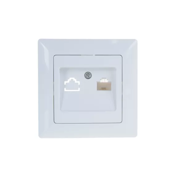 Телефонная розетка Intro 430201 RJ11, СУ, Solo, белый Б0043375, изображение 2