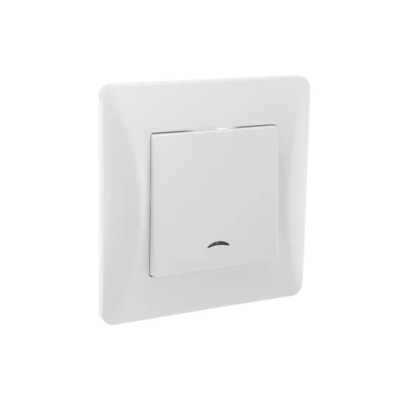 Одноклавишный выключатель GUSI ELECTRIC Ugra с индикатором, СУ, 10А, 250В, белый С11В18-001-СБ, изображение 2