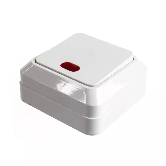 Одноклавишный выключатель с индикатором EKF Рим 10А белый ENV10-121-10, изображение 2