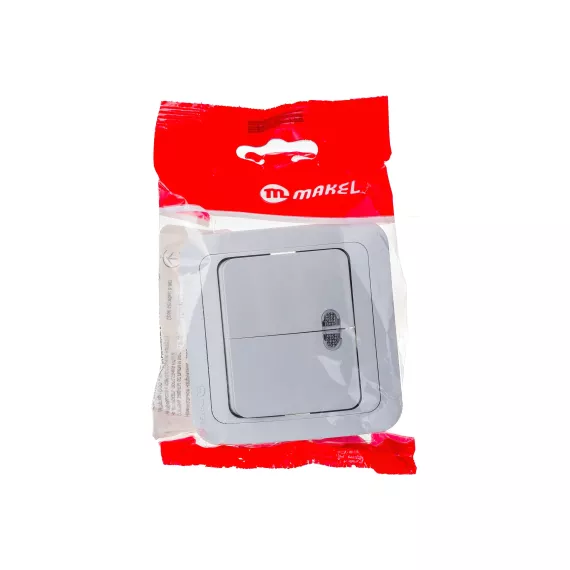 Двухклавишный выключатель с подсветкой, белый Makel Mimoza 12023, изображение 2