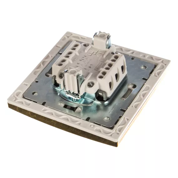 Тройной выключатель LEZARD RAIN белый с бок. вст. золото 703-0226-109, изображение 2
