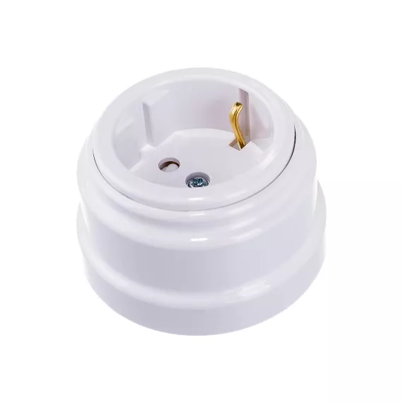 Розетка Bylectrica РА16-0206 1-местная с заз. контактом, со шторками 16А ОУ, серия РЕТРО, изображение 2