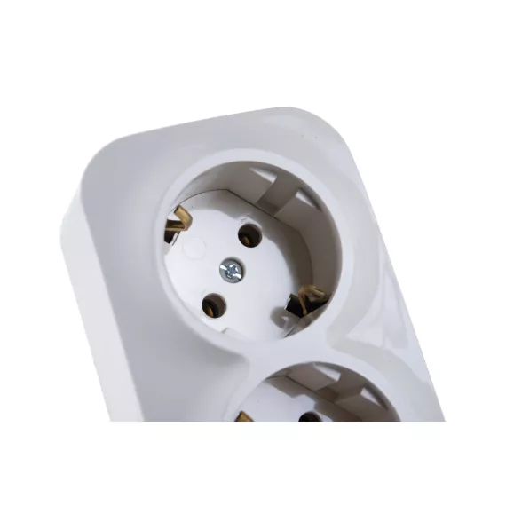 Розетка Legrand 2-м ОП Quteo 16А угол 45град. с заземлением, слоновая кость Leg 782263, изображение 2