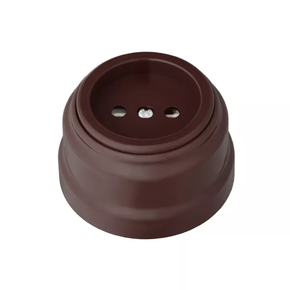 Розетка Bylectrica РА16-0201 1-местная б.з 16А ОУ, серия РЕТРО, шоколад