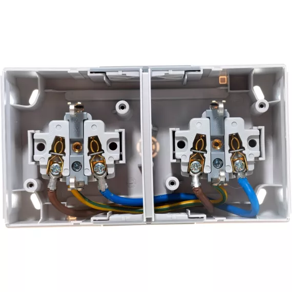 Блок розетка Panasonic 2гн с/з с крышкой горизонтальный серый IP54 PACIFIC Pan WPTC4800-2GR, изображение 2