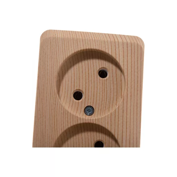 Тройная розетка Schneider Electric ЭТЮД, O/У без заземления, без шторок, 16А 250B сосна PA16-009D, изображение 2