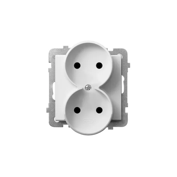 Розетка Ospel Sonata 2-я б/з, без рамки, белый GP-2RR/m/00