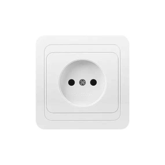 Розетка Smartbuy 1-местная без заземления 10А белая, керамика Марс SBE-02w-10-S1-N-c