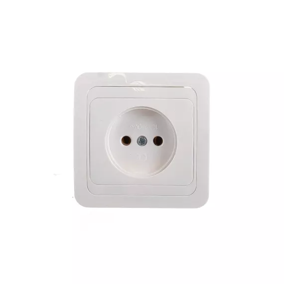 Розетка Smartbuy 1-местная без заземления 10А белая, керамика Марс SBE-02w-10-S1-N-c, изображение 2