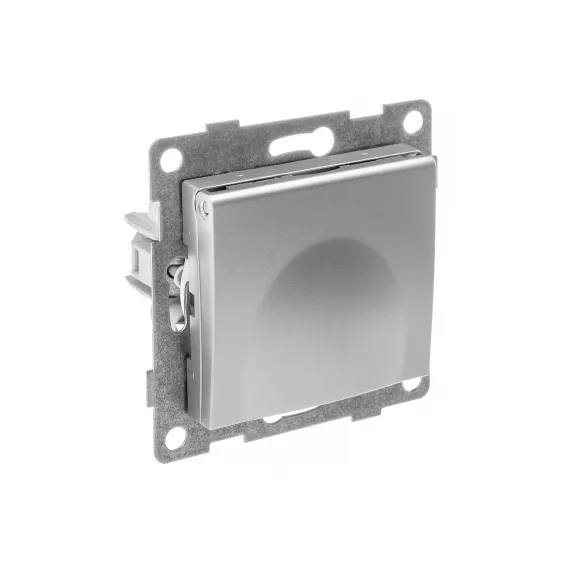 Механизм розетки GUSI ELECTRIC Ugra 1-ой с/з с з/ш и крышкой, СУ, 16А, 250В, серебро С11Р91-004, изображение 2
