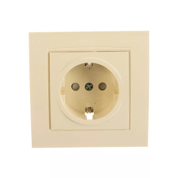 Розетка UNIVersal Бриллиант с/з з/ш слоновая кость ivory 7948851