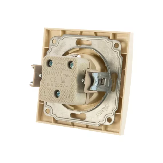 Розетка UNIVersal Бриллиант с/з з/ш слоновая кость ivory 7948851, изображение 2