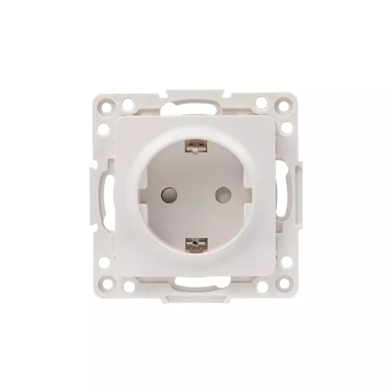Механизм 1-местной розетки EKF PROxima Стокгольм, с заземлением, 16А, белый, с защитными шторками EYR16-028-10
