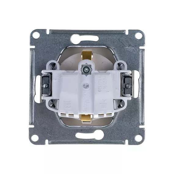 Розетка Schneider Electric Glossa Алюминий с заземлением со шторками GSL000345, изображение 2