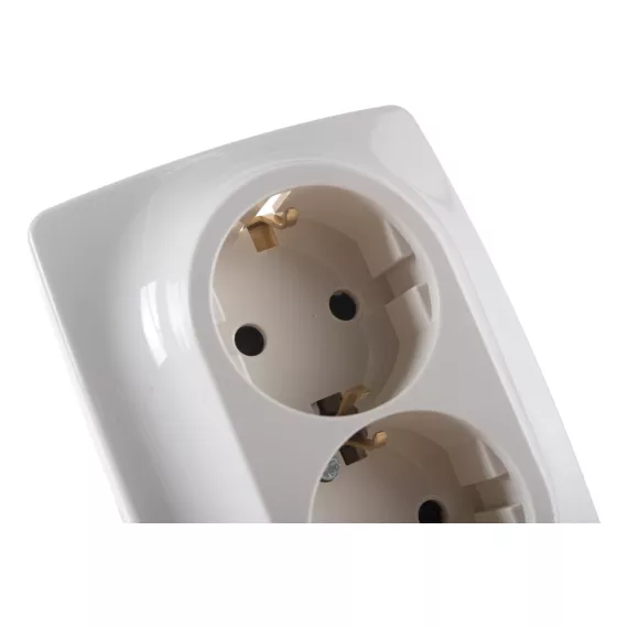 Розетка ЭРА 12-2008-02 2X2P E Schuko со шторками , 16А-250В, б.л., 12, слоновая кость Б0038813, изображение 2