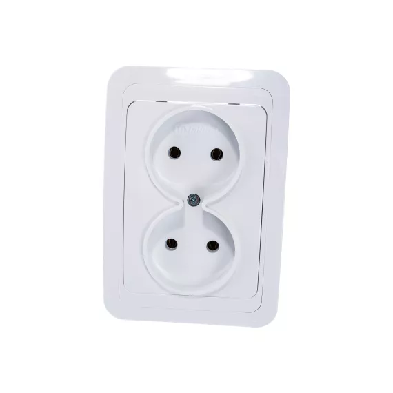 Двойная розетка без заземления, белая Makel Mimoza 12017