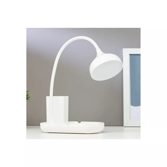 Настольная сенсорная лампа RISALUX 91020/1 LED 6Вт USB AKB 3 режима диммер белый 10х16х42 см 4734812, изображение 2