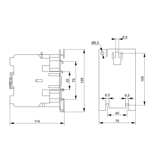 Контактор IEK КМИе-46512 65А 110В/АС3 1НО,1НЗ KKME41-065-110-11, изображение 2