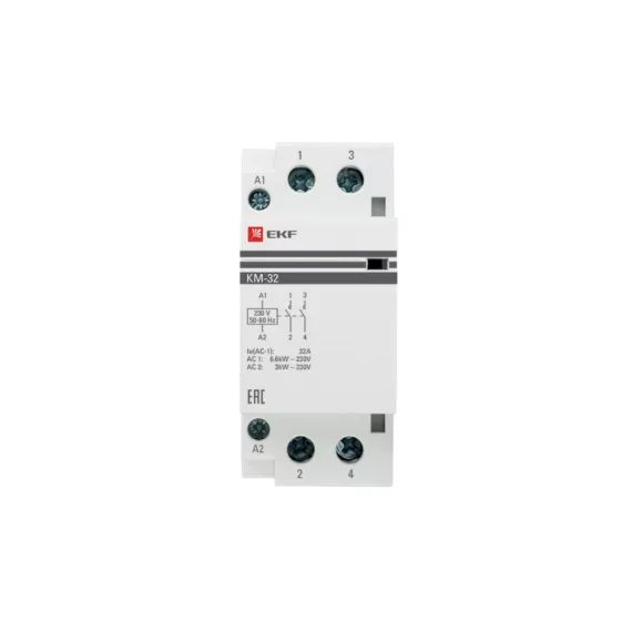 Модульный контактор EKF PROxima КМ 32А, 4NО, 24В, АС, SQ km-3-32-40-24v, изображение 2