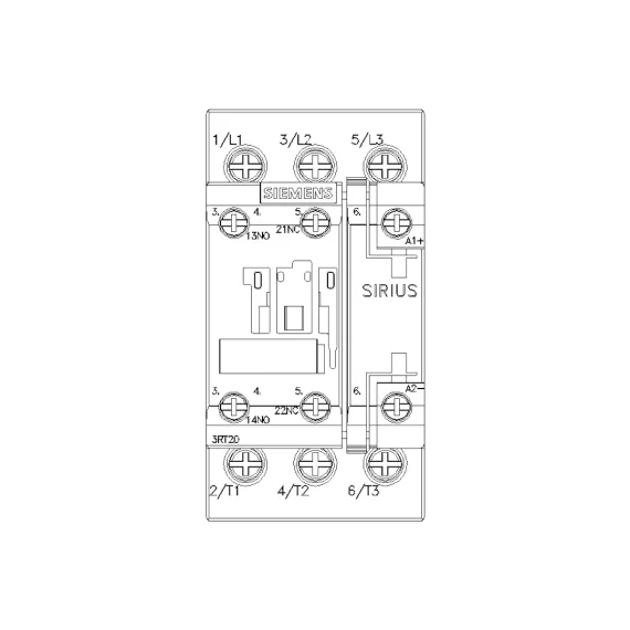 Контактор Siemens 3 полюса AC-3, 18.5КВТ/400В, Блок-Контакты 1НО+1НЗ 3RT20281BB40, изображение 2