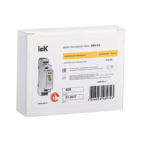 Реле тока IEK ORI 0,2-2А 24-240В AC/24В DC ORI-01-2, изображение 2
