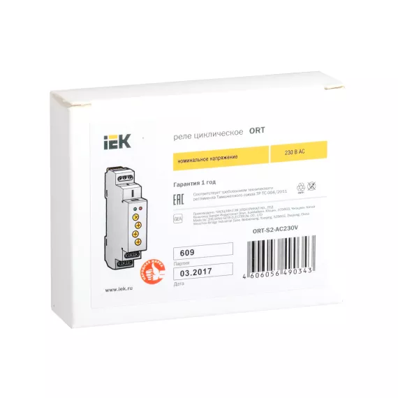 Циклическое реле IEK ORT 2 контакта 230В AС ORT-S2-AC230V, изображение 2