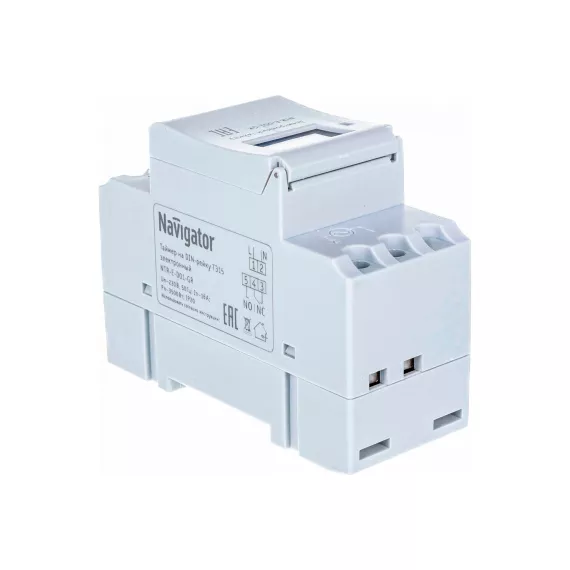 Таймер Navigator, NTR-E-D01-GR, на DIN-рейку, электронный 61559, изображение 2