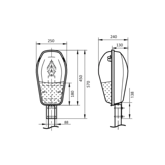 Консольный светильник Световые Решения НКУ 03-001 Е40 УХЛ1 IP54 СР22092, изображение 2