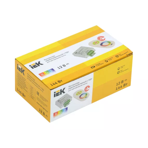 Контроллер с ПДУ IEK радио RGB, 3 канала, 12В, 4А, 144вт, белый LSC1-RGB-144-RF-20-12-W, изображение 2