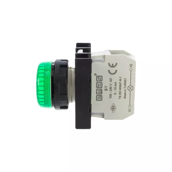 Сигнальная арматура Emas зелёная, с блоком подсветки BY, 100-230В AC B0Y0XY, изображение 2