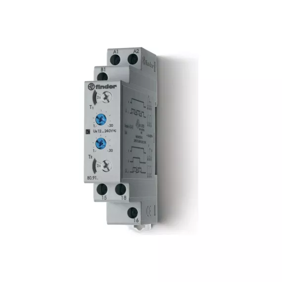 Модульное реле времени Finder, асимметричный повтор цикла, li, асимметричный повт, 809102400000PAS