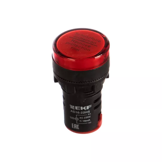 Лампа EKF AD16-22HS LED матрица 22мм красный ledm-ad16-r 9826266, изображение 2