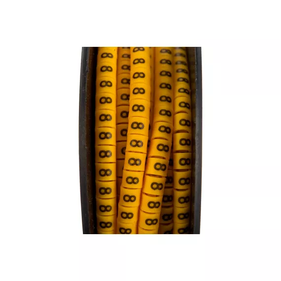 Кабель-маркер STEKKER 8 для провода сеч.1,5мм, желтый, CBMR15-8 39092, изображение 2