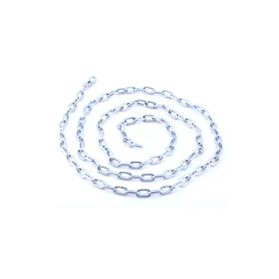 Цепь Стройбат DIN 766, короткое звено, 5 мм, белый цинк, 3 м 261710, изображение 2