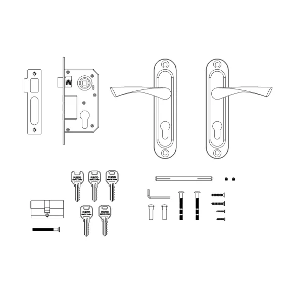 Врезной цилиндровый замок PUNTO KIT P15 4061/3 CRONA SN матовый никель 41721, изображение 2