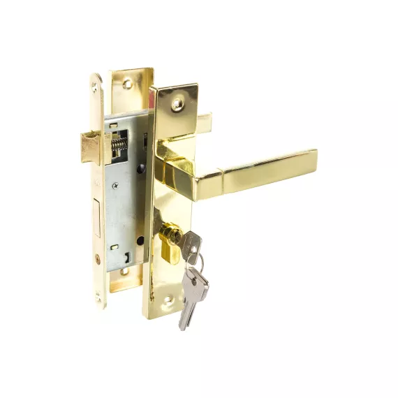 Врезной замок НОРА-М NEW 109-55 мм золото 16922, изображение 2