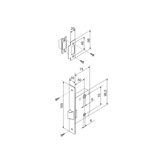 Врезная защелка Fuaro F72-50 GR графит 37505, изображение 2