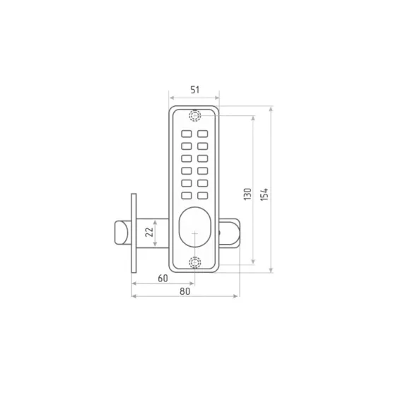 Кодовый замок НОРА-М 231 с фикс. ст.медь 7331, изображение 2