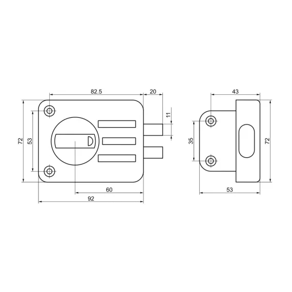 Накладной замок BORDER 87100-ЗНД-1А-Т7037, изображение 2