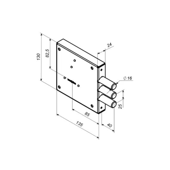 Накладной замок CERBER СК-825 116 аналог Керберос 111.11.033 2446, изображение 2