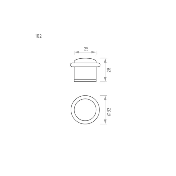 Дверной ограничитель НОРА-М 102 ст. медь 7237, изображение 2