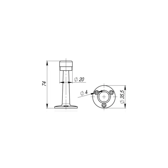 Дверной настенный упор ARMADILLO DH033ZA GP Золото 15110, изображение 2
