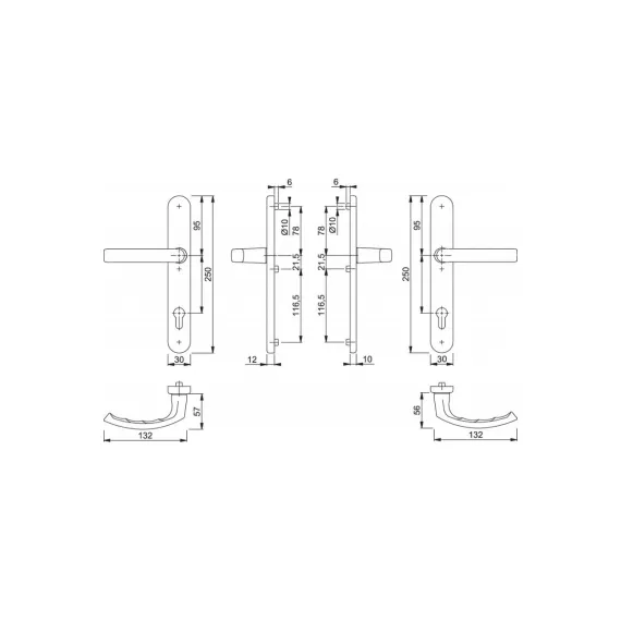 Профильный гарнитур HOPPE 1540/2246 Liege PZ92 RAL9016 белый цвет, Schnellstift, 57-62 мм 65592, изображение 2