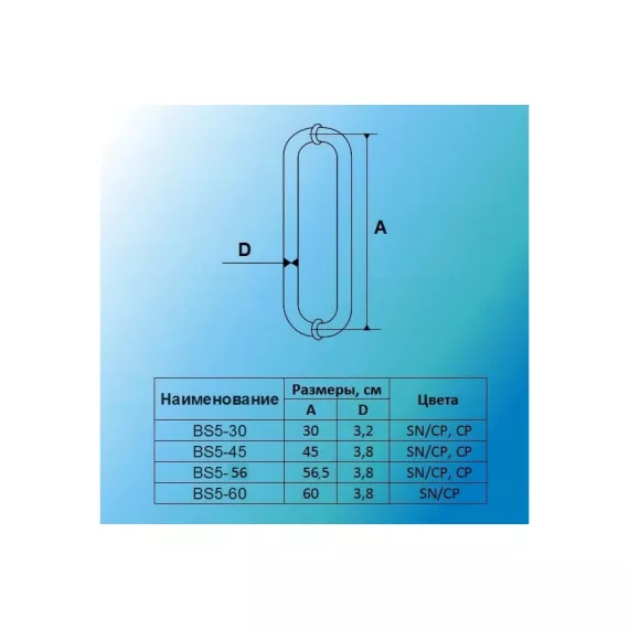 Ручка скоба МСМ BS5-60 SN/CP матовый никель/хром 00000002966, изображение 2