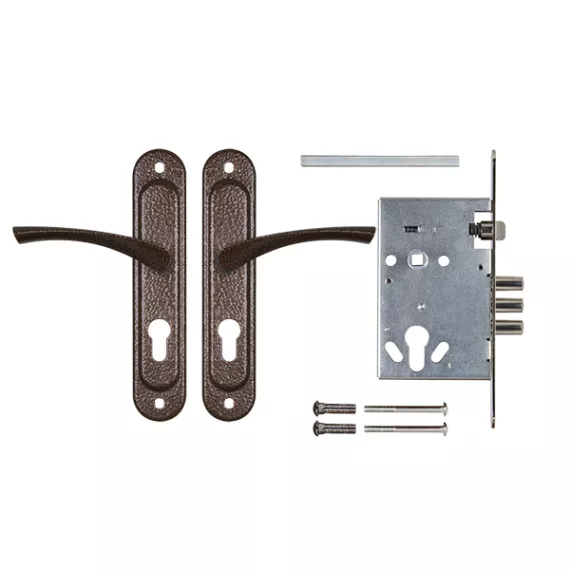 Корпус врезного замка с ручками на планке AJAX KIT А5-3155/3 W/B 41569, изображение 2